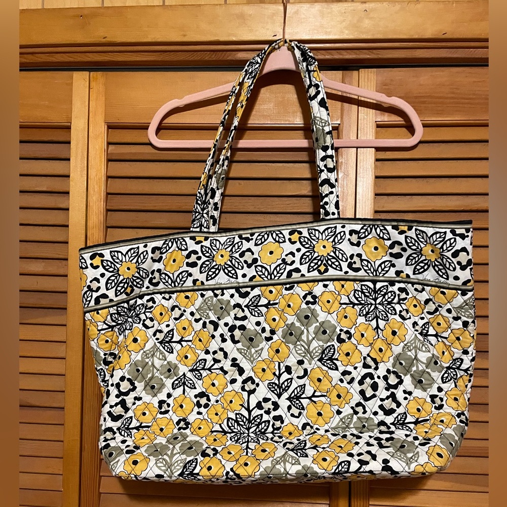 Vera Bradley Yellow and Black Floral Tote